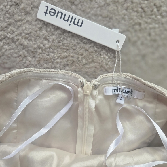 NWT Modcloth Minuet Ivory Tulle Sequin Dress, Size Large - Picture 6 of 15